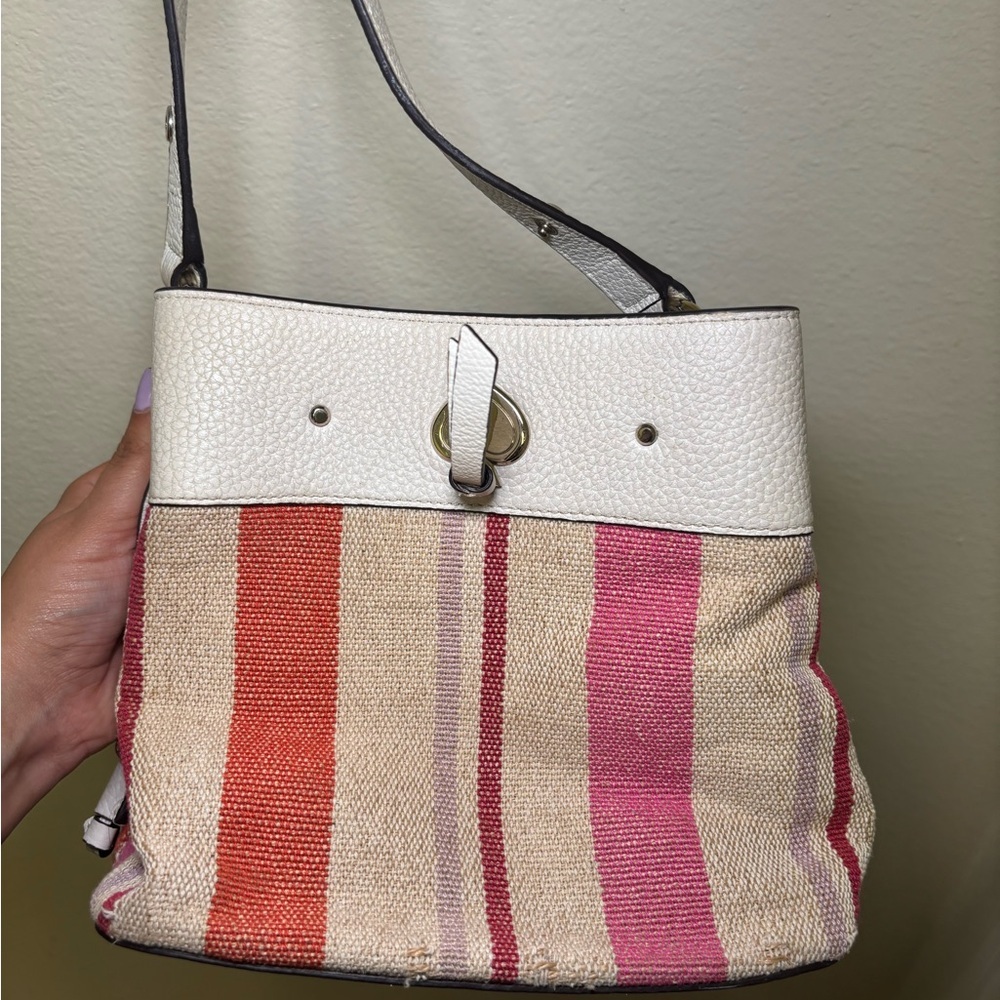 Kate Spade Multicolor Striped Shoulder Bag needs repair - Picture 3 of 9